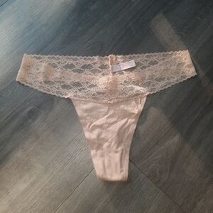 NWOT Victoria's Secret Nude Lace Thong